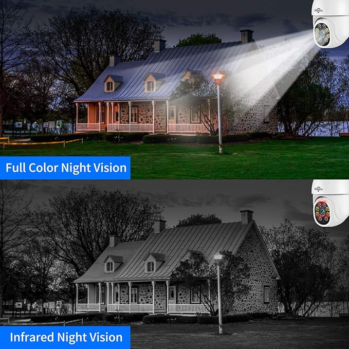Hiseeu 5MP 360° Pan Tilt Camera WiFi Security Camera Outdoor Motion Tracking