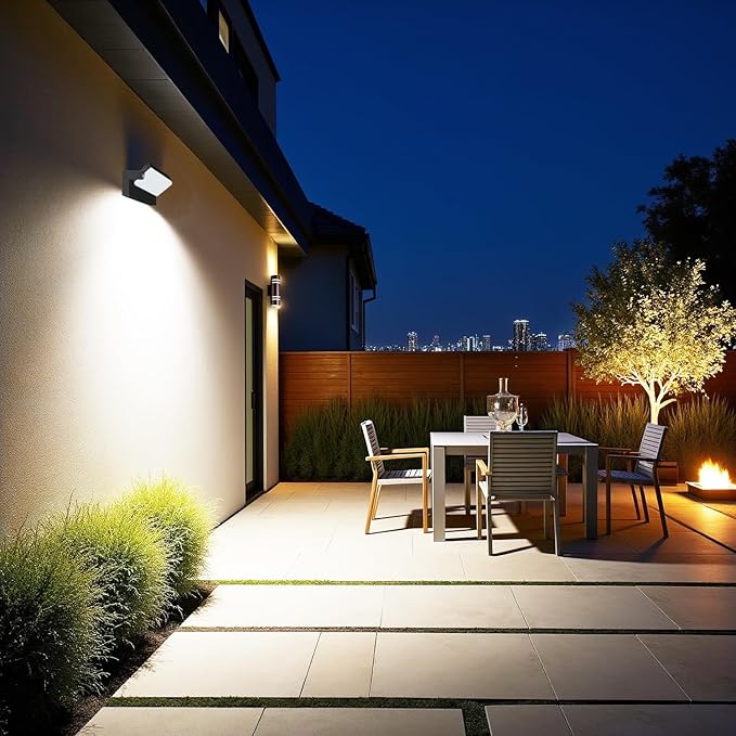 WISELUME 60W LED Outdoor Wall Light – 360° Rotatable, Motion Sensor & Col...