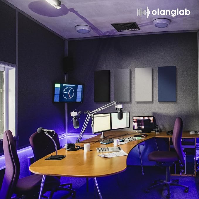 Olanglab Fiberglass Acoustic Wall Panels 4 Pack, 11.8'' x 23.6'&#...