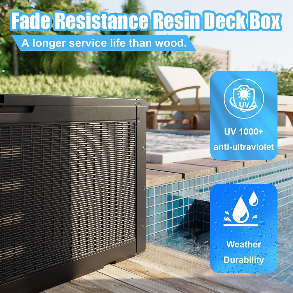 Deck Box Large Outdoor Storage for Patio Furniture, Outdoor Cushions, Garden ...
