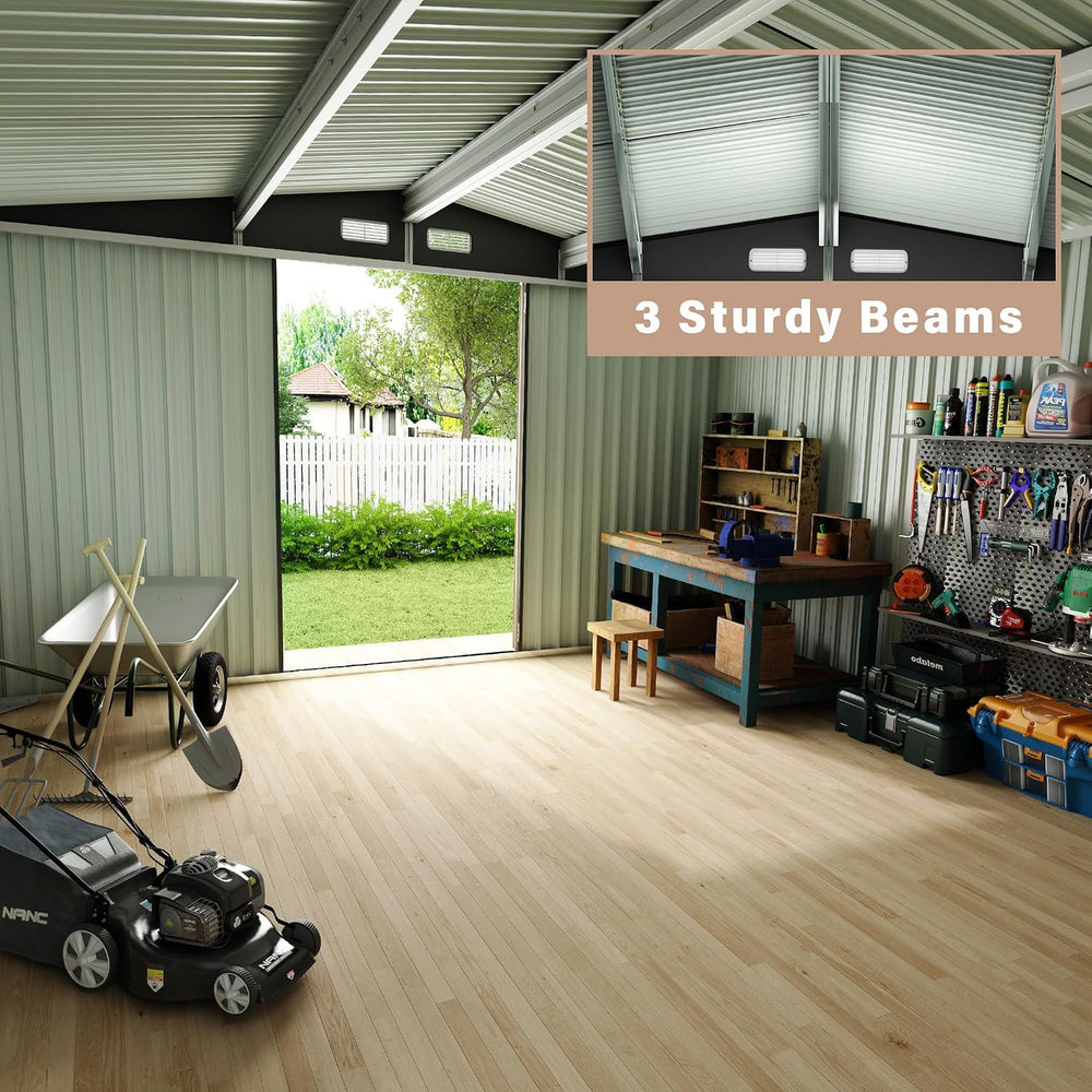 6x8 FT Metal Storage Sheds Outdoor, Metal Tool Shed with Lockable Door, Metal...