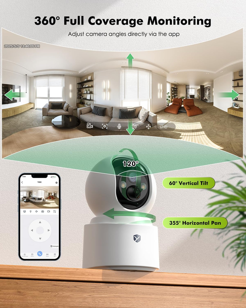 Battery Powered Indoor Camera Wireless for Home Monitoring