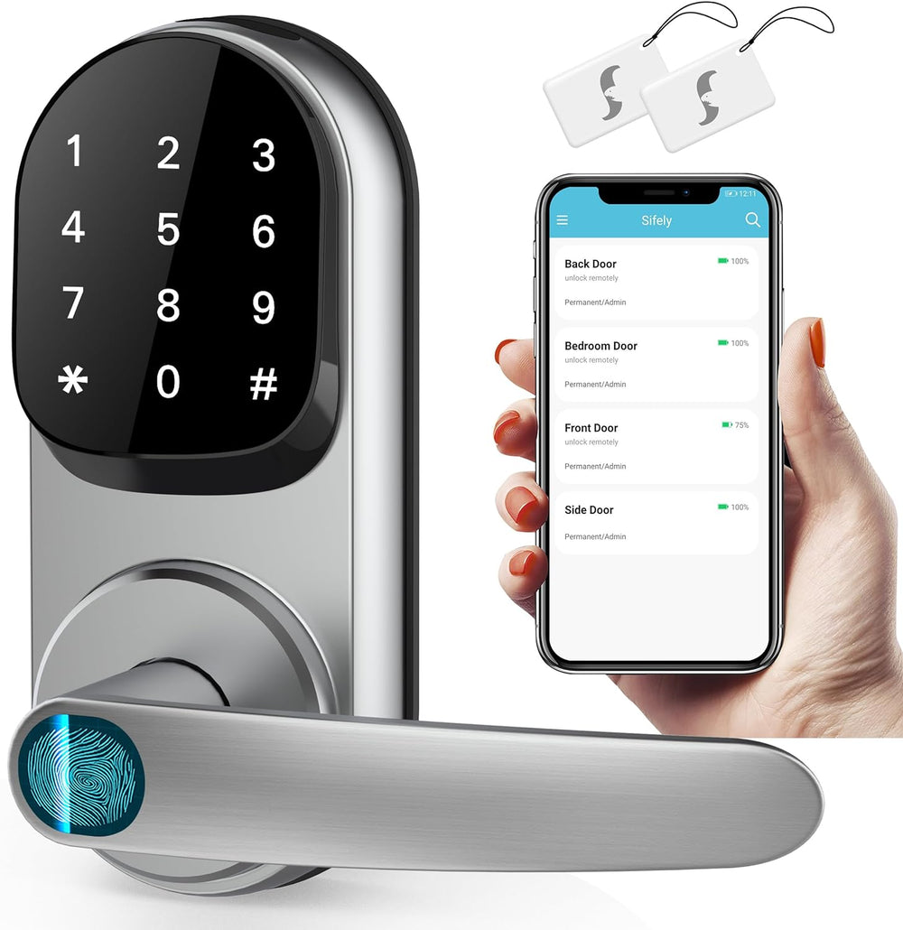 Sifely Keyless Entry Smart Lock - Fingerprint & Keypad Access, Front Door...