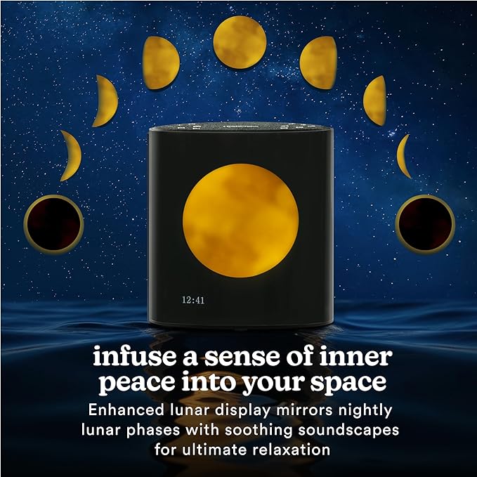 Homedics Sound Sleep Moon Dream Sound Machine and Alarm Clock, Enhance Sleep