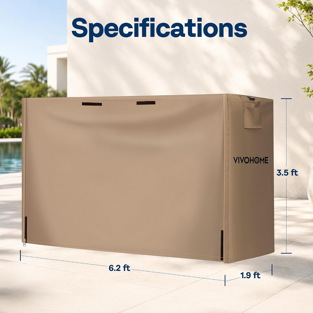 VIVOHOME 6ft Waterproof Outdoor Firewood Log Rack Cover, Brown