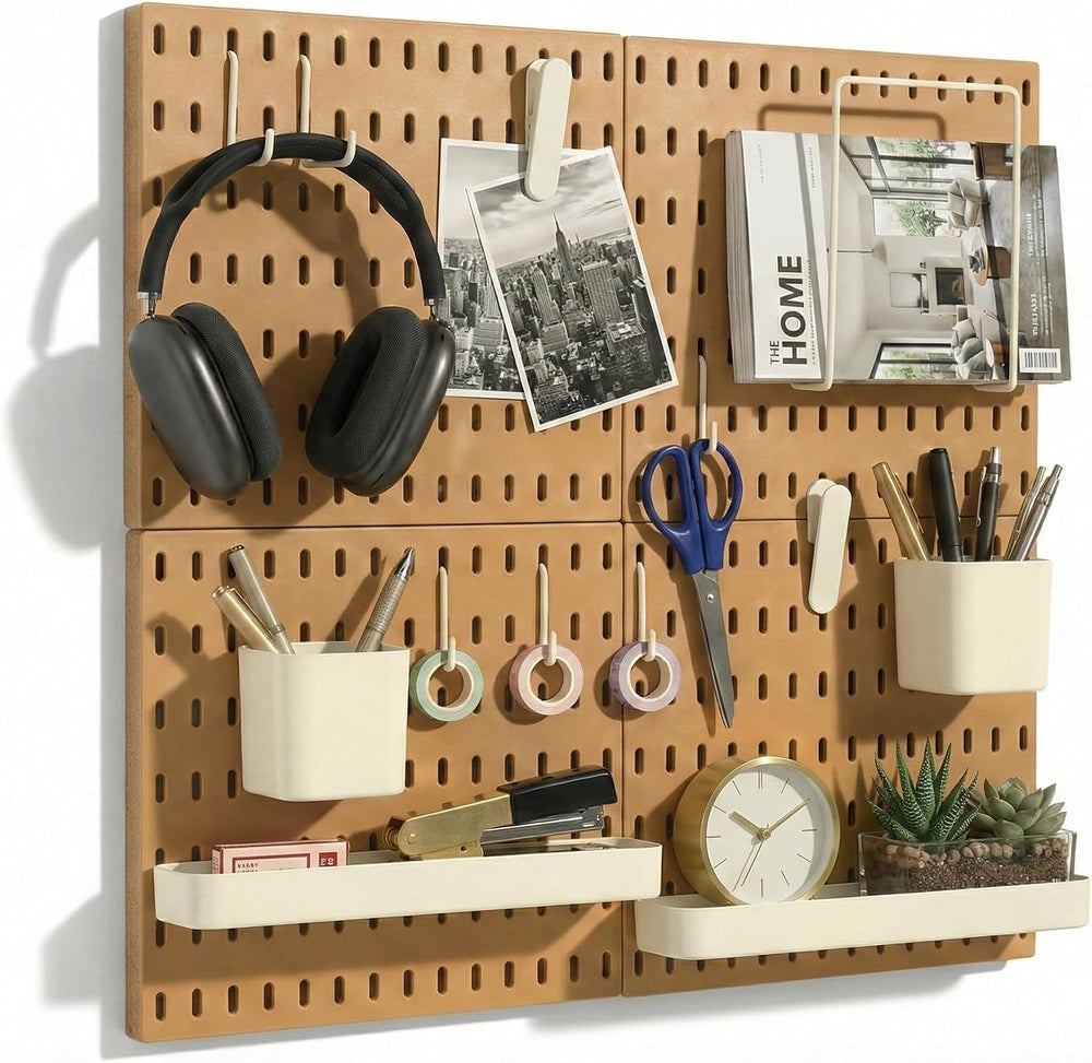 Keepo Peg Board Wall Organizer – Plastic Pegboard Panels, Modular Peg Board S...