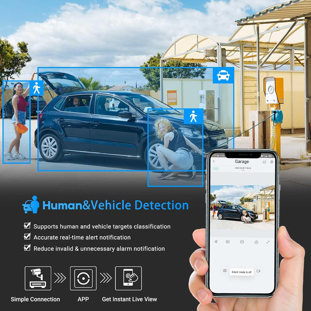 VIKYLIN 4K 8MP Full Color AI Turret IP PoE Camera with F1.0 Aperture
