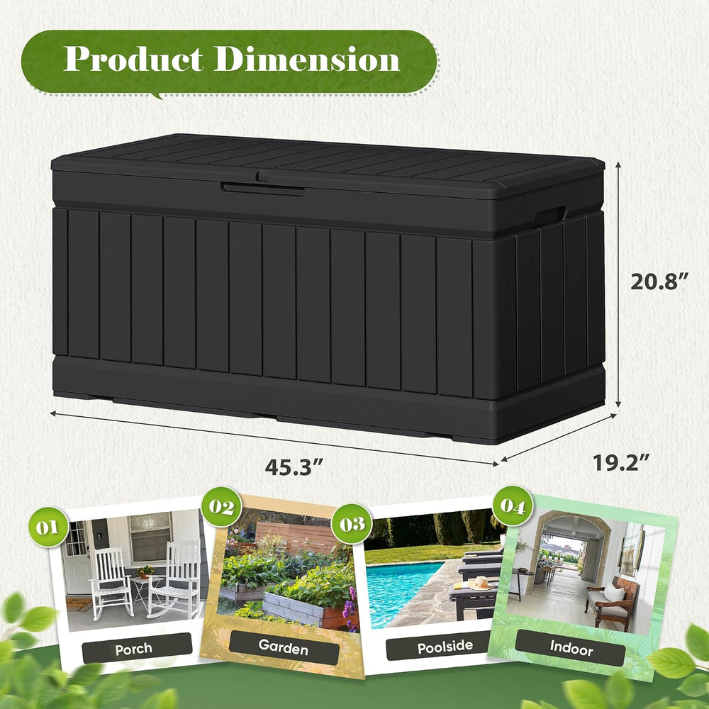 Flamaker Outdoor Storage Box 80 Gallon Resin Waterproof Deck Box