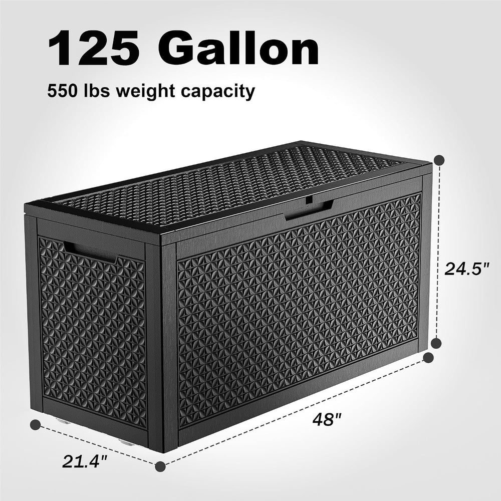 ROJIK Outdoor Storage Housing Deck Box - Waterproof Patio Furniture, Garden T...