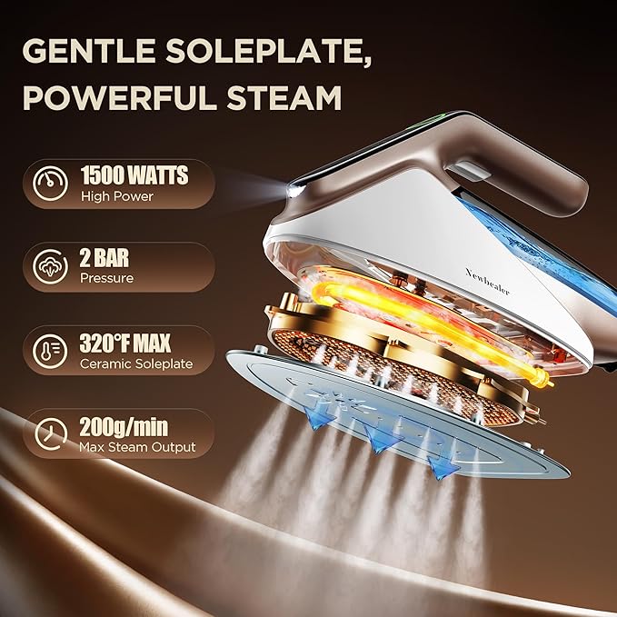 Newbealer Steam Generator Iron, 1500W Turbo Steamer