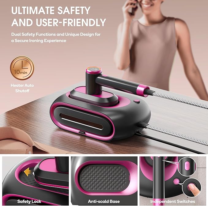 Newbealer 2In1 Pro Steam Station Iron, 1550W Turbo 3-level Steam & 3 Dry ...