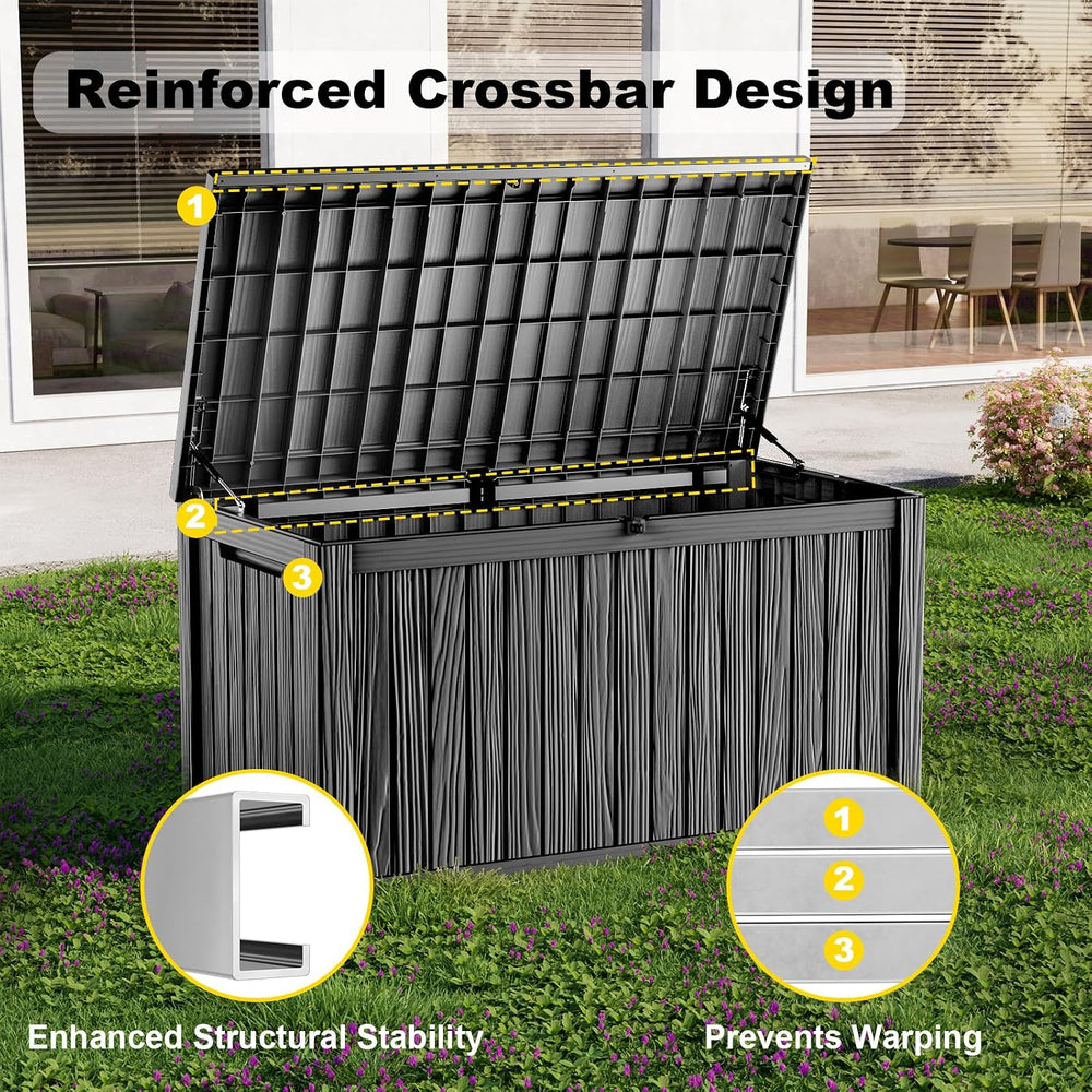 Deck Box Large Outdoor Storage for Patio Furniture, Outdoor Cushions, Garden ...