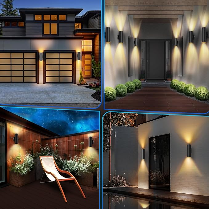 RIDALUX Dusk to Dawn Outdoor Light Fixtures: 4 Pack IP65 Waterproof Exterior