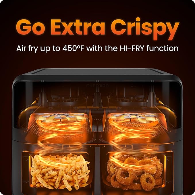CHEFMAN 6 Quart Dual Basket Air Fryer Oven