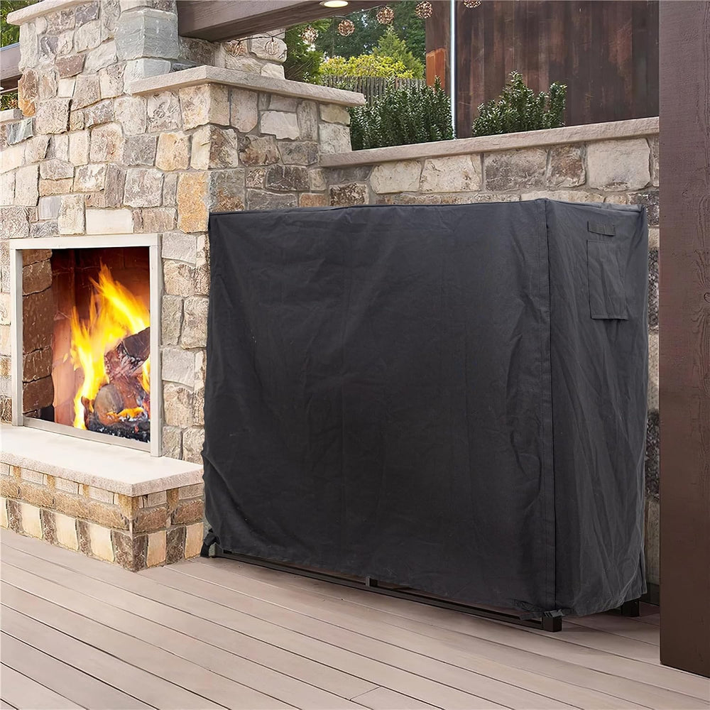 Firewood Log Rack Cover 6ft Wood Storage Rack Cover Black