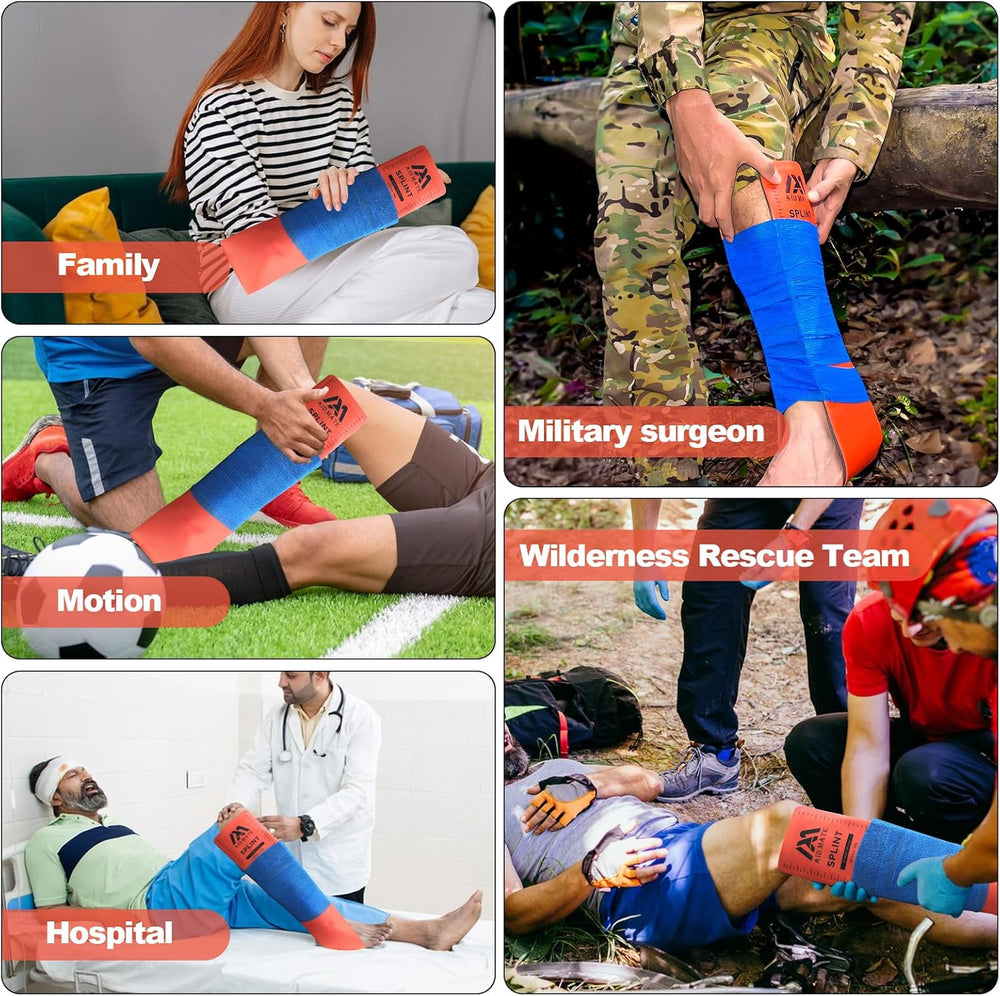 First Aid Splint Kit – 4 Reusable Malleable Splints (36"/18"/9&quot...