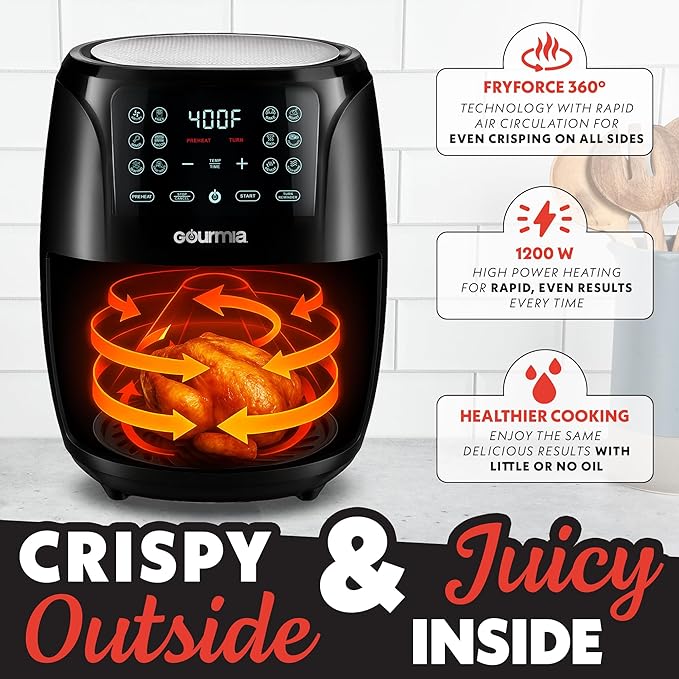 Gourmia Air Fryer - 6 Qt Large Capacity