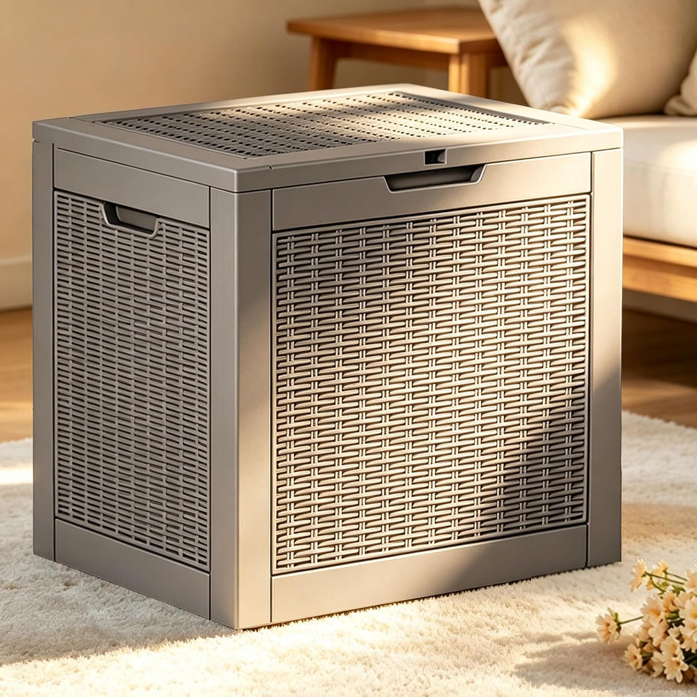 Fancyango 35 Gallon Outdoor Storage Deck Box Waterproof, Grey