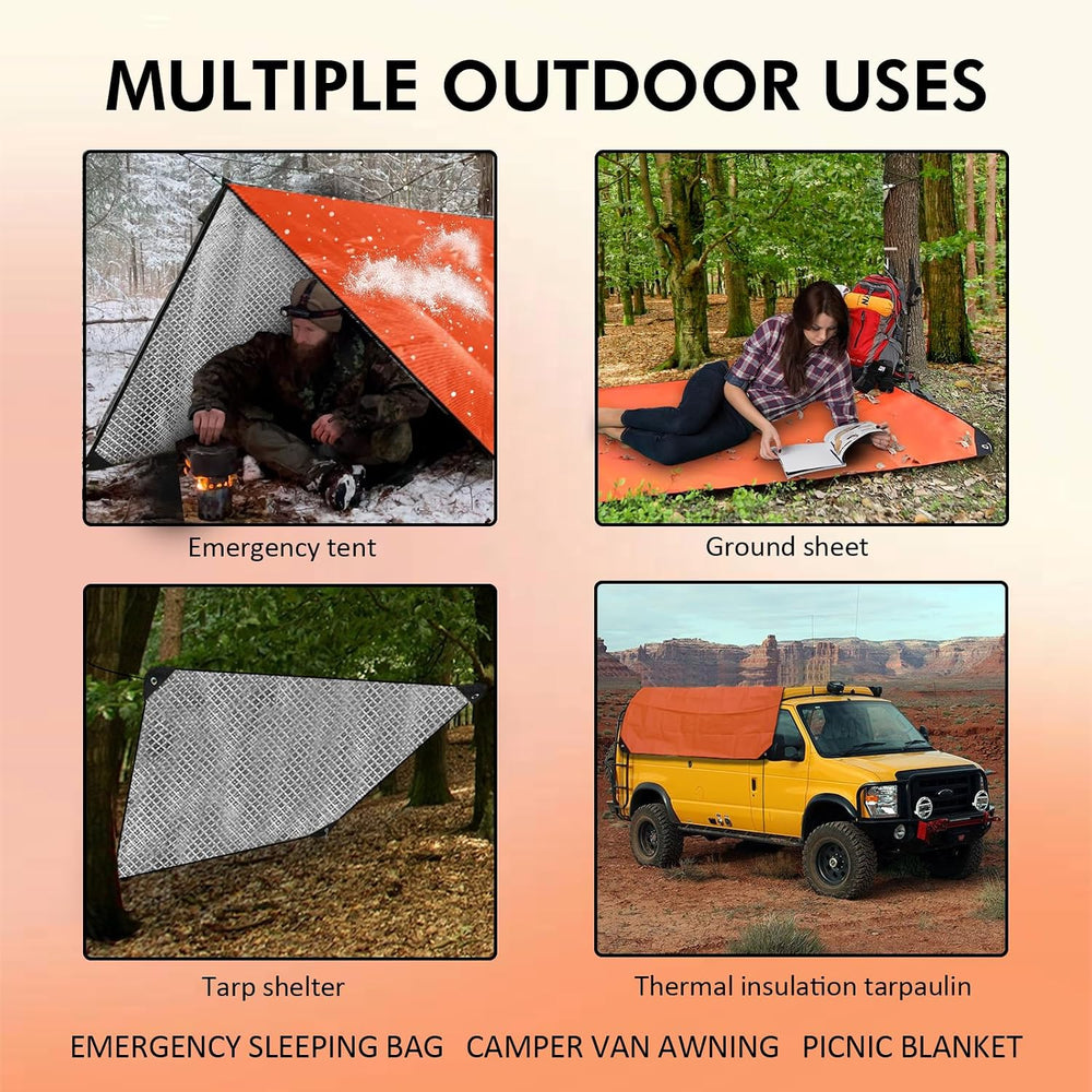 60"x82" Insulated Tarp Heavy Duty Emergency Blanket for Car,Camping