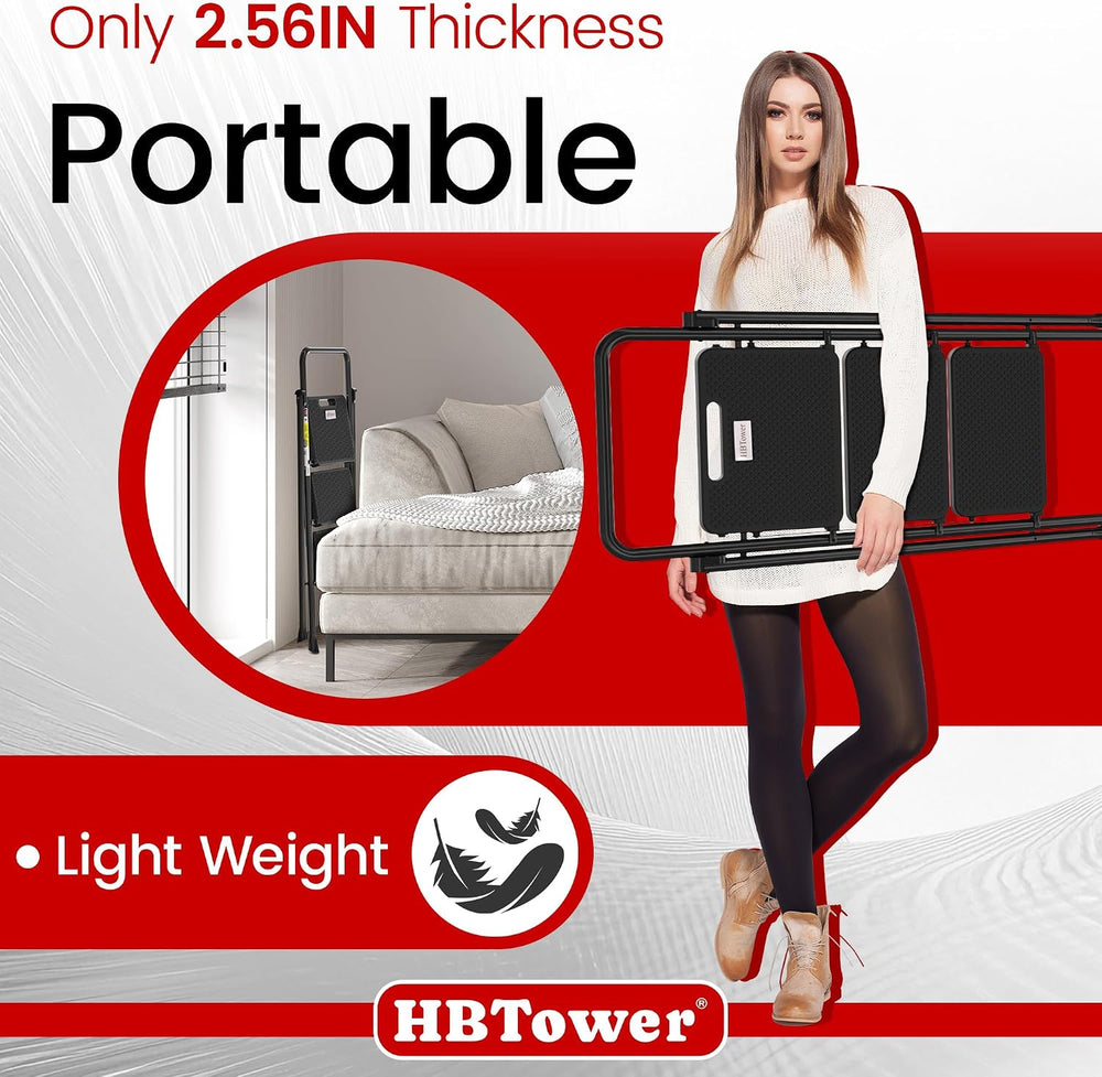 HBTower Step Ladder, Folding Step Stool with Wide Anti-Slip Pedal