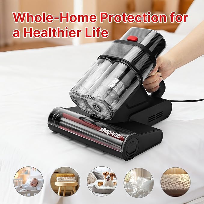 Shop-Vac Mattress Vacuum Cleaner, 14KPa Powerful Bed Vacuum