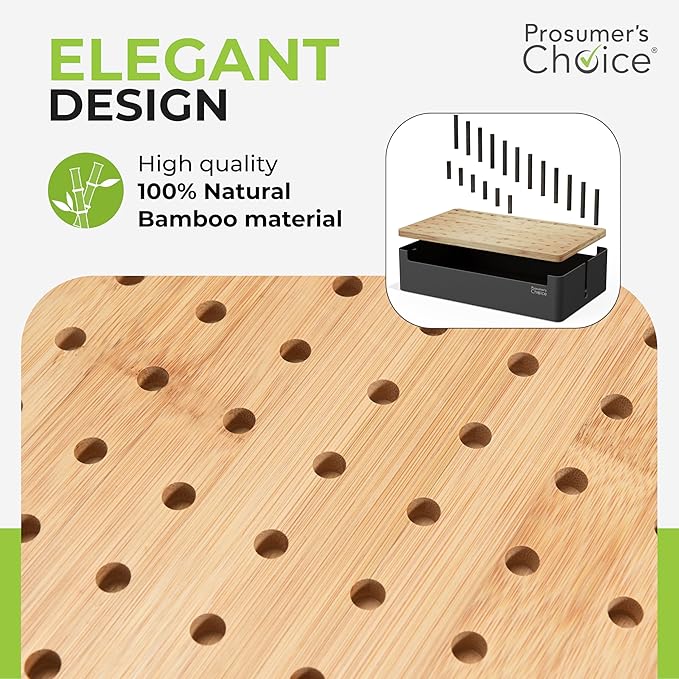 Prosumer's Choice Black Wooden Charging Station Organizer