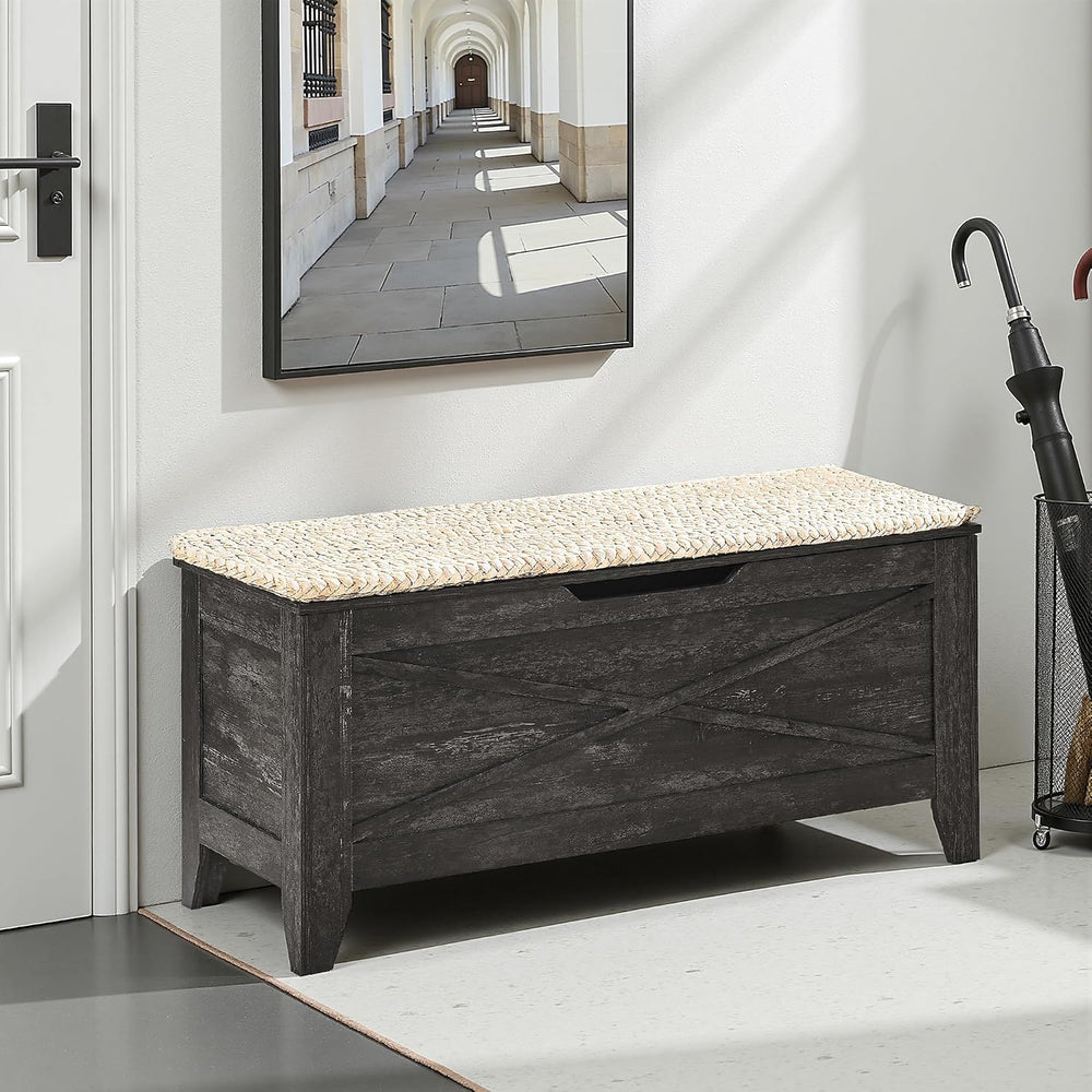 VECELO 43.3" Storage Bench, Entryway Shoe Ottoman, Farmhouse Style Bench...