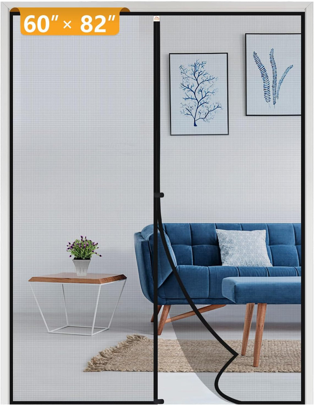 Yotache Magnetic Screen Door Fits Door Size 60 x 82, Screen Size 62" x 8...
