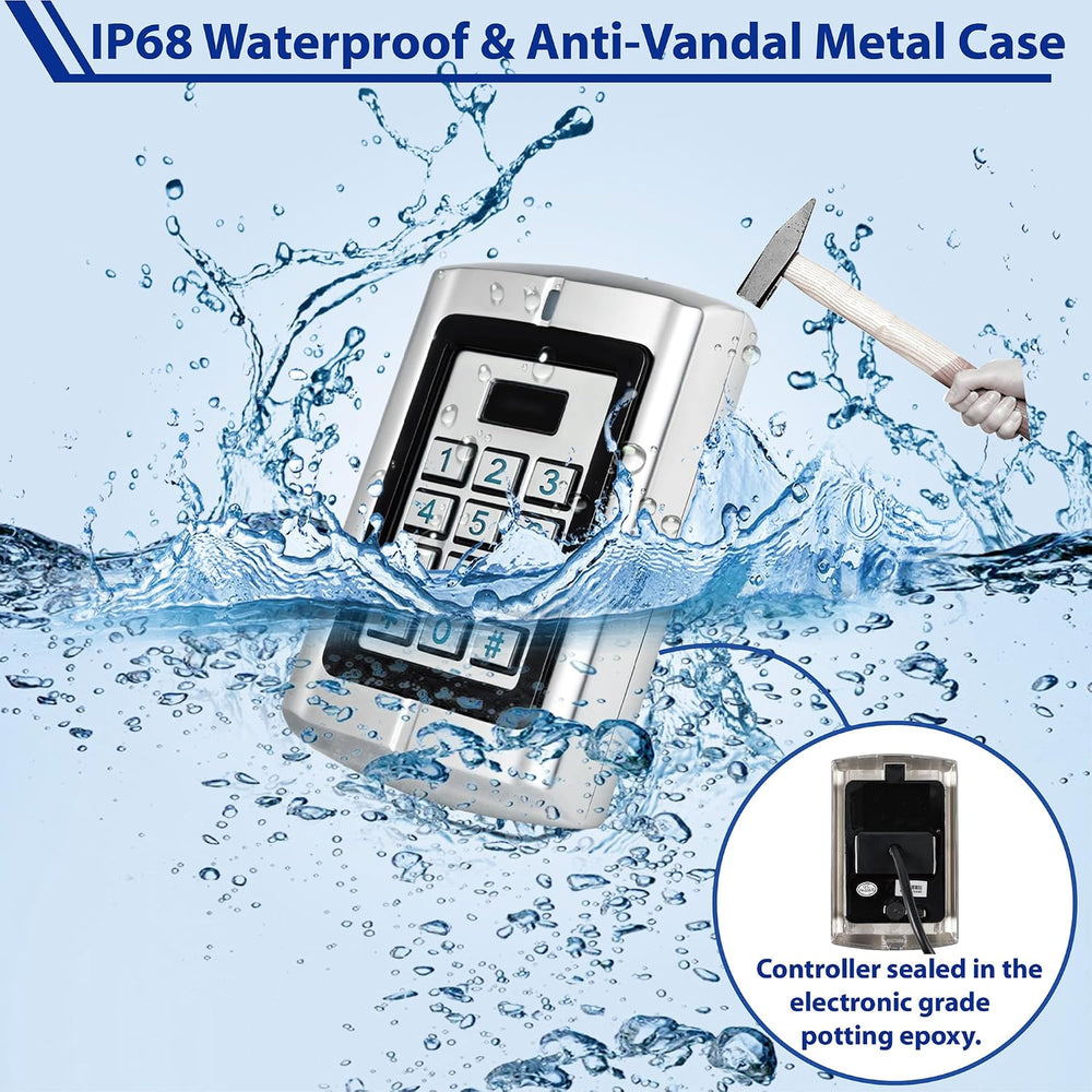 Universal Waterproof 12-24V AC/DC Metal Wired Keypad Stand Alone Access Contr...