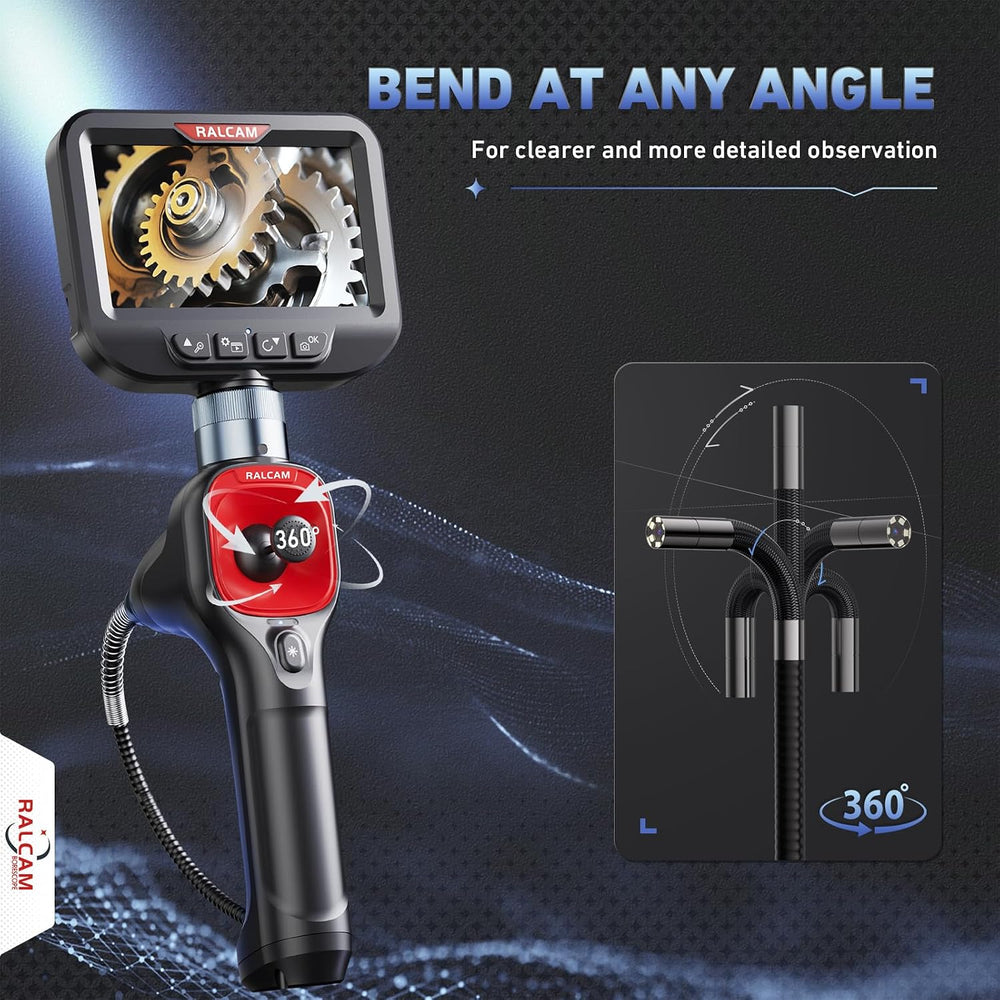 Ralcam 360° Articulating Borescope, 6.2mm/0.24in Slim Probe