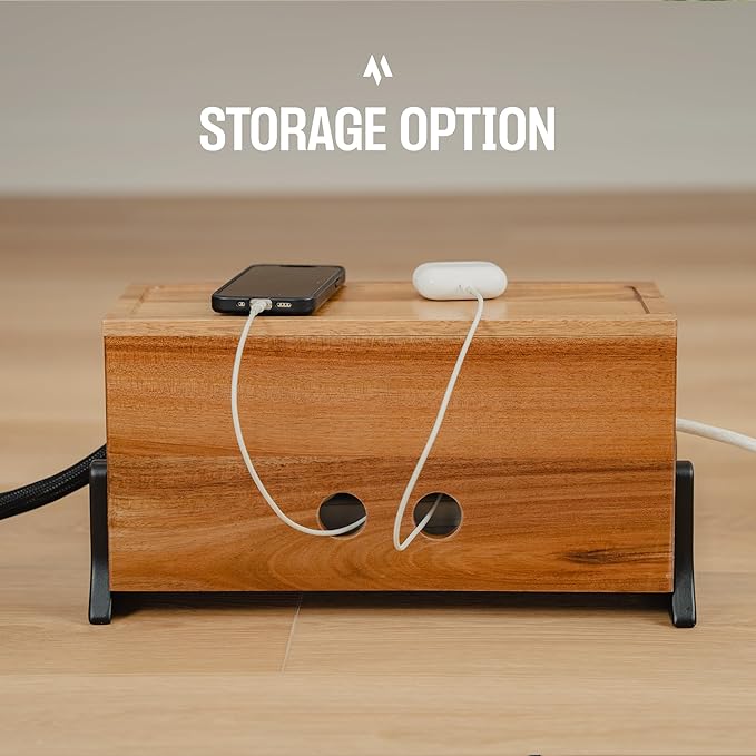 Extra Large Cable Management Box, Wood Cord Hider Box & Organizer