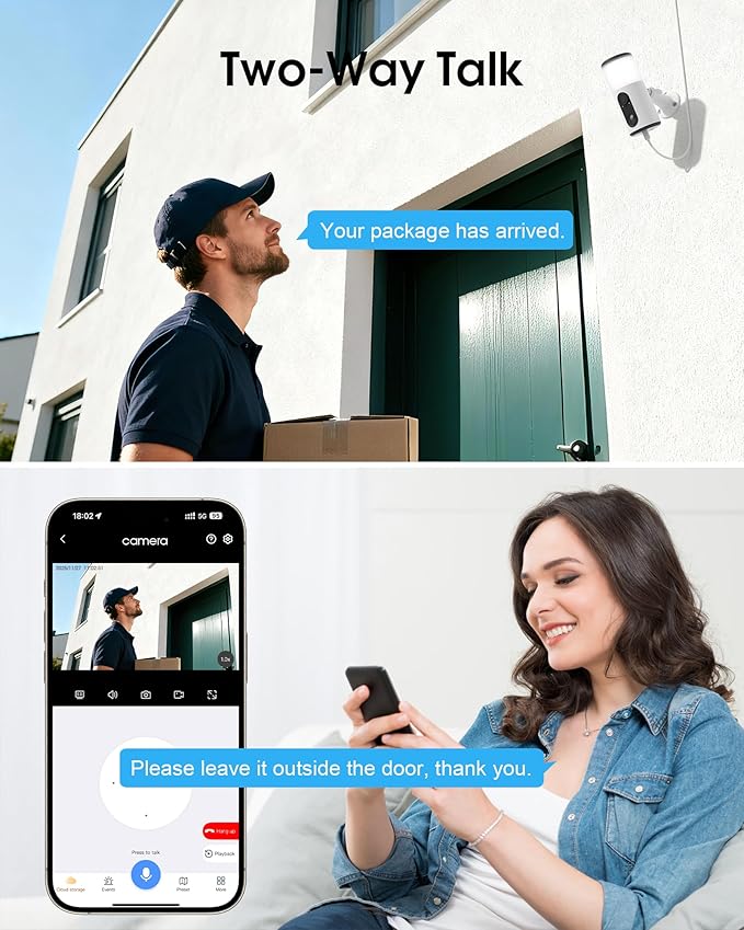 ARCCTV Floodlight Camera with Solar Panel, 4MP Battery Powered Security Cameras