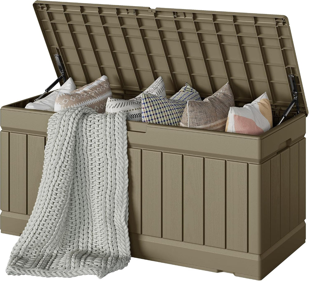Devoko 78 Gallon Deck Box, Waterproof Resin Outdoor Storage Box
