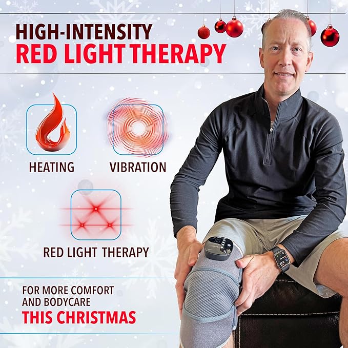 FORTHiQ RED+ Knee Brace with Heat and Red Light Therapy, Knee Massager with 5...