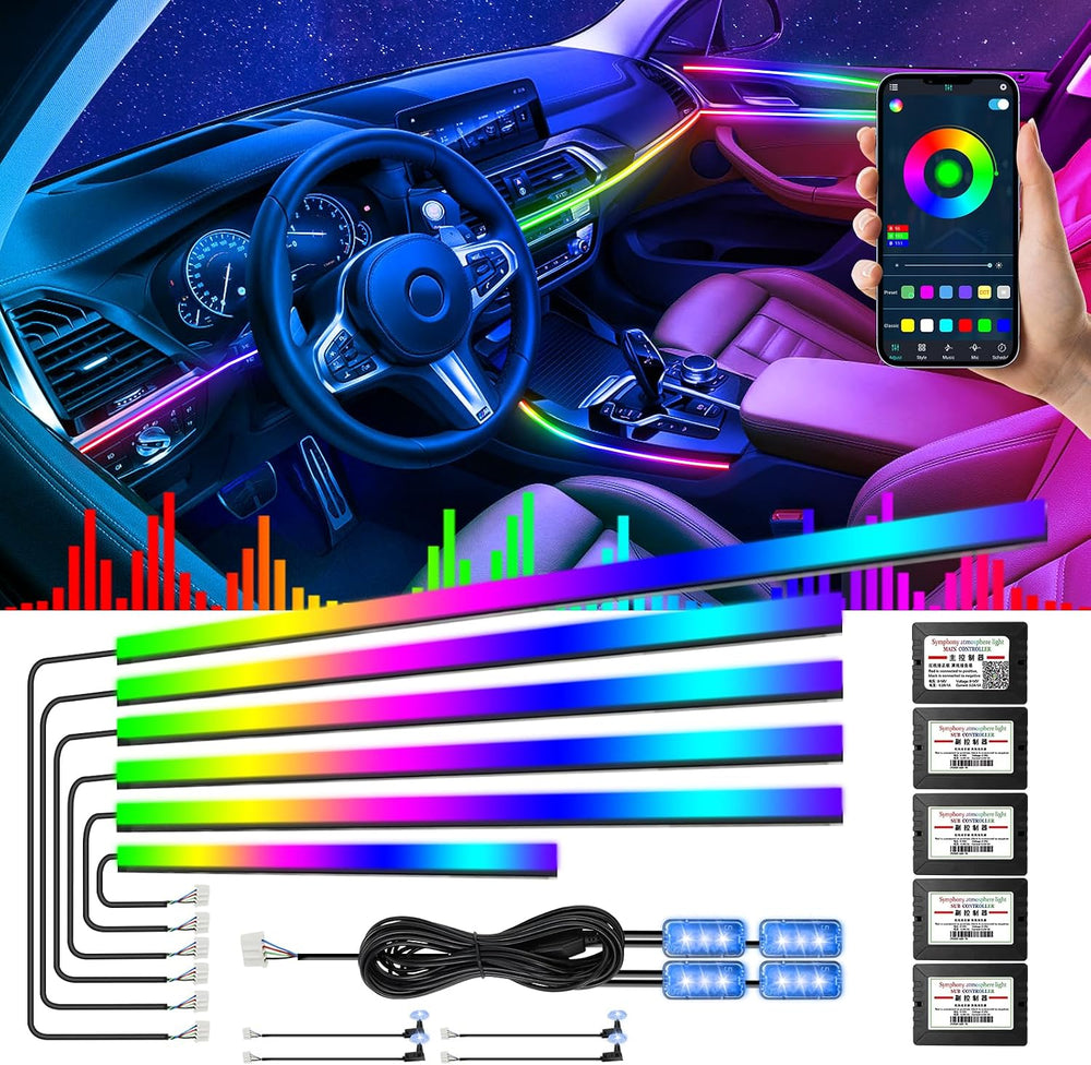 Dreamcolor Acrylic Interior Car Lights, AMKI Car LED Strip Light