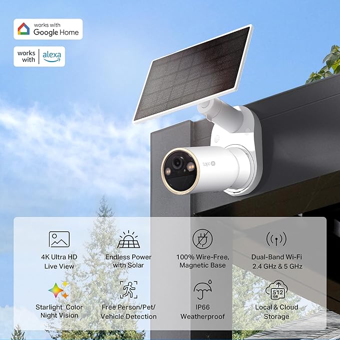 Tapo MagCam 4K Outdoor Wireless Security Camera – Battery Power
