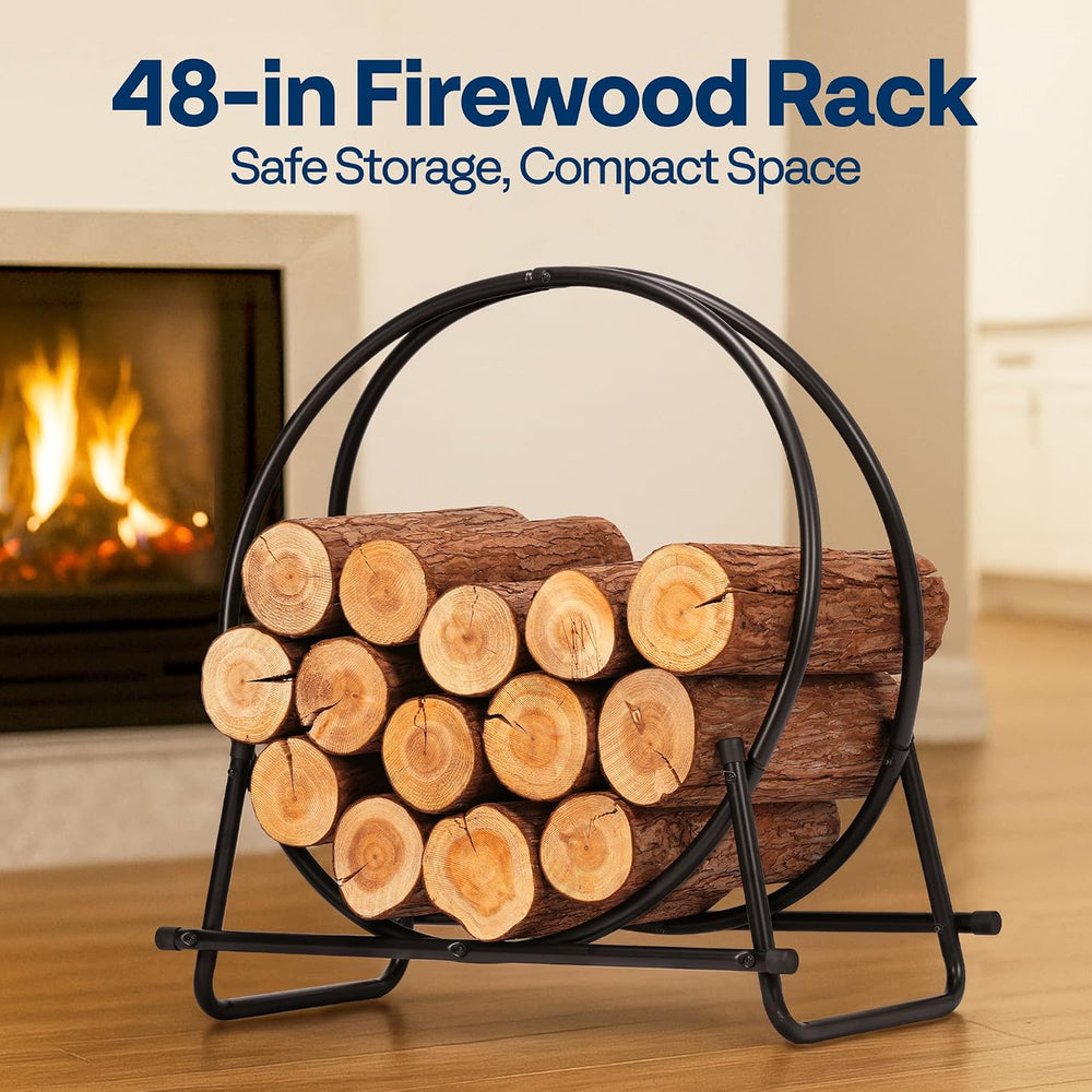 VIVOHOME 48 Inches Firewood Log Rack Hoop with Cover