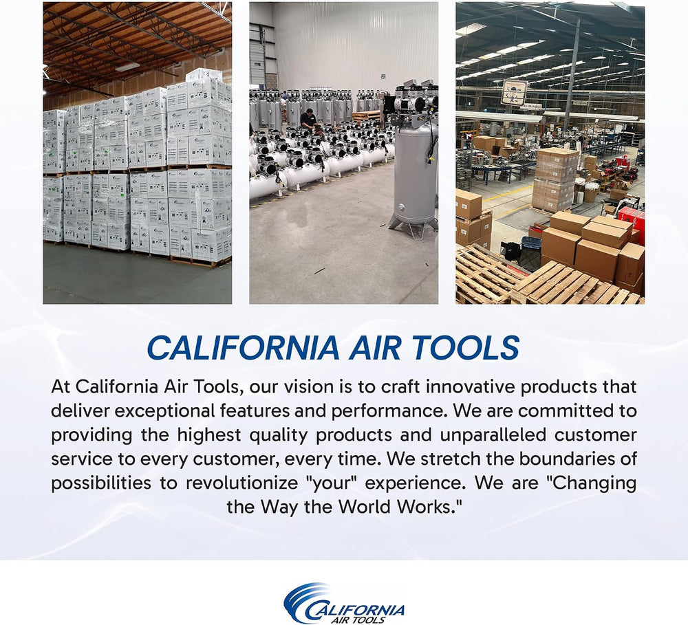 California Air Tools 4620AC Powerful 2.0 HP Ultra Quiet and Oil-Free Air Comp...
