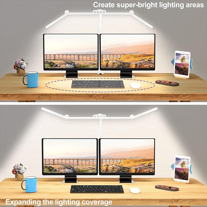 Micomlan Led Desk Lamp for Home Office, 24W Bright Rotatable Led Table Light