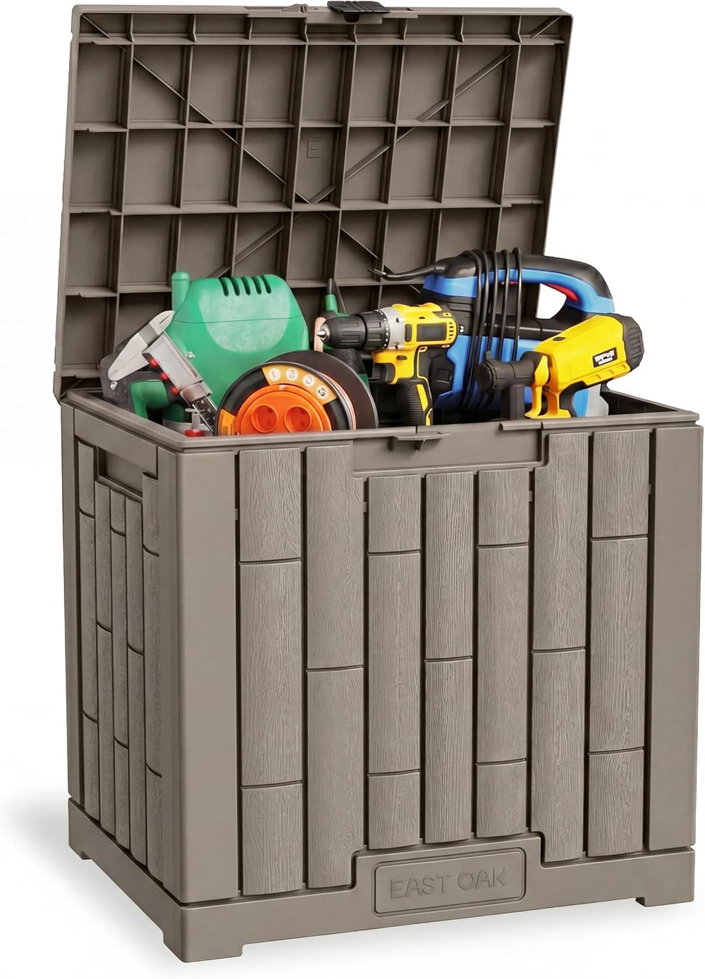 EAST OAK Outdoor Storage Box, 31 Gallon Deck Box, Waterproof Resin Storage Bi...