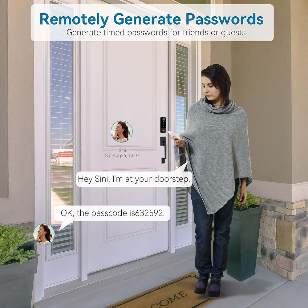 BEBASIA Fingerprint APP Smart Door Lock Keyless Entry Deadbolt Handle Set