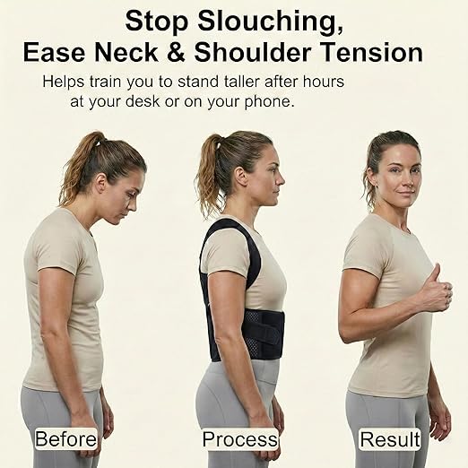 Full Back Posture Corrector for Women & Men – Pull-Back System Posture Br...