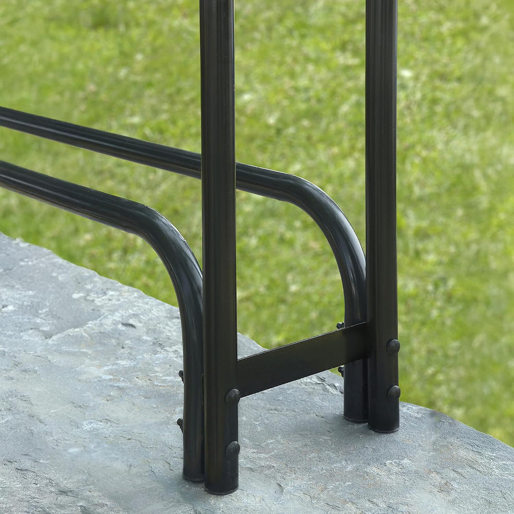 ShelterLogic 8' Adjustable Heavy Duty Outdoor Firewood Rack with Steel Fr...