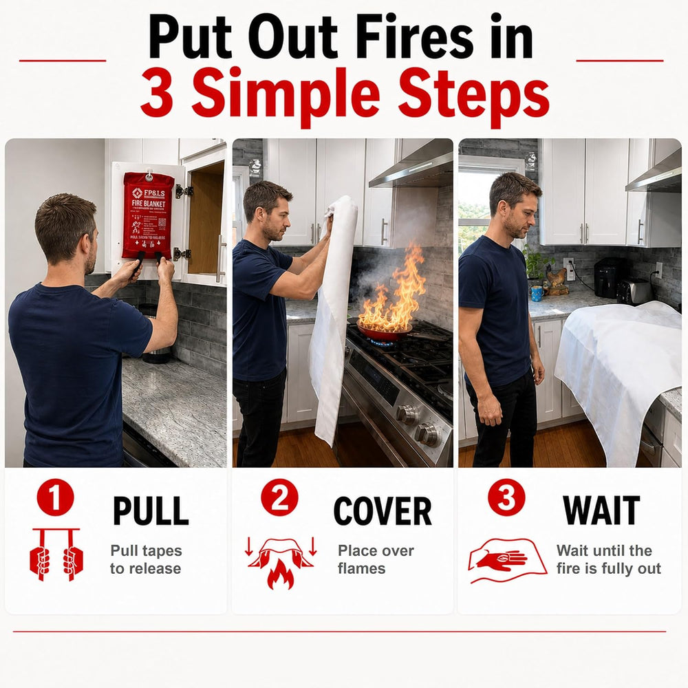 FP&LS - Fire Blanket for Kitchen & Home – Emergency Fire Blanket 40” ...
