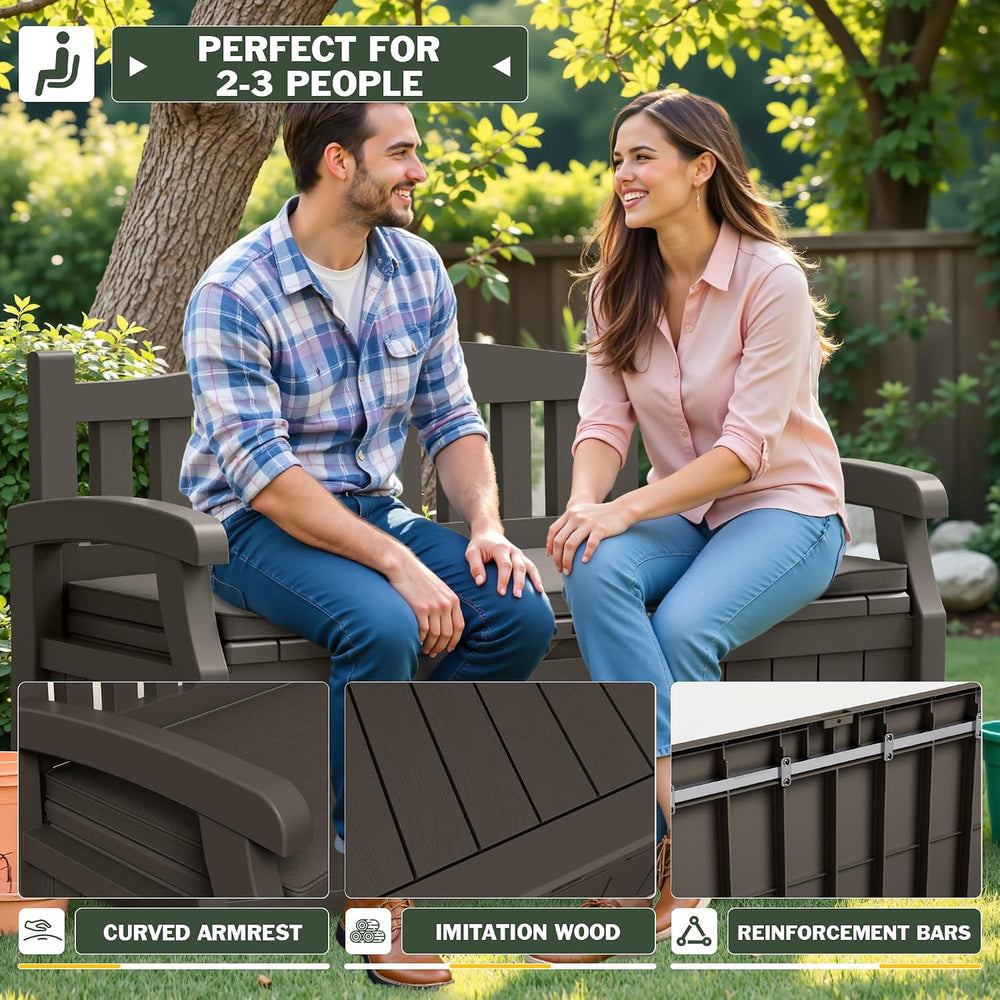 Flamaker 80 Gallon Storage Bench with Cushion, Waterproof, All-Weather