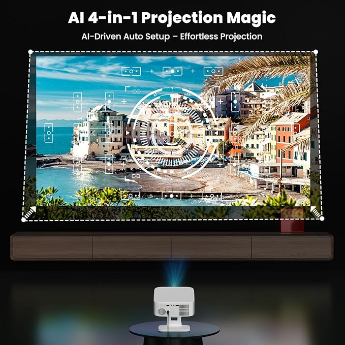 Smart Projector with Wifi and Bluetooth: NICPOW 4K Outdoor Projector,