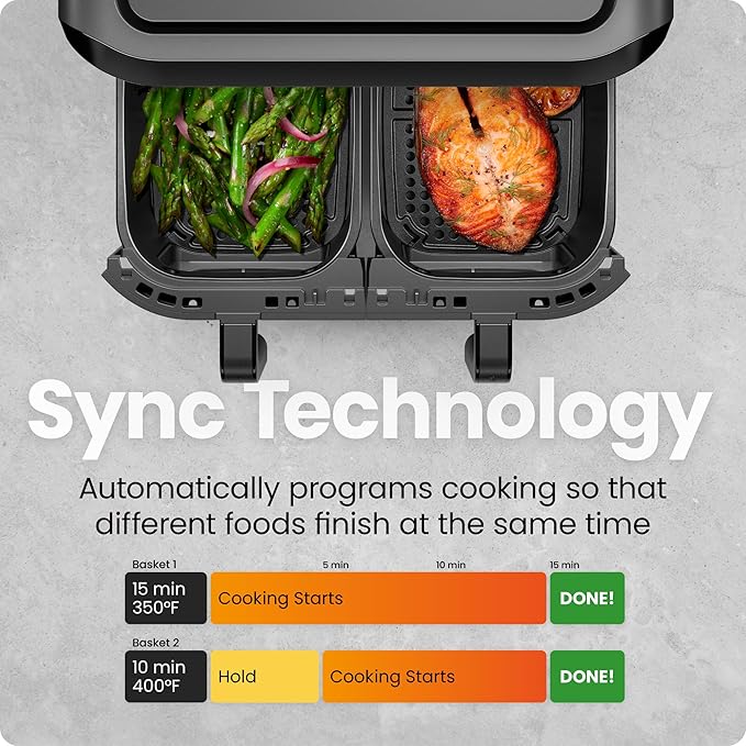 CHEFMAN 6 Quart Dual Basket Air Fryer Oven