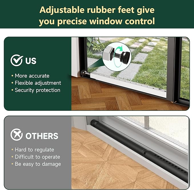 WooFog Window Security Bars Adjustable, Window Bars Security Inside Vertical ...