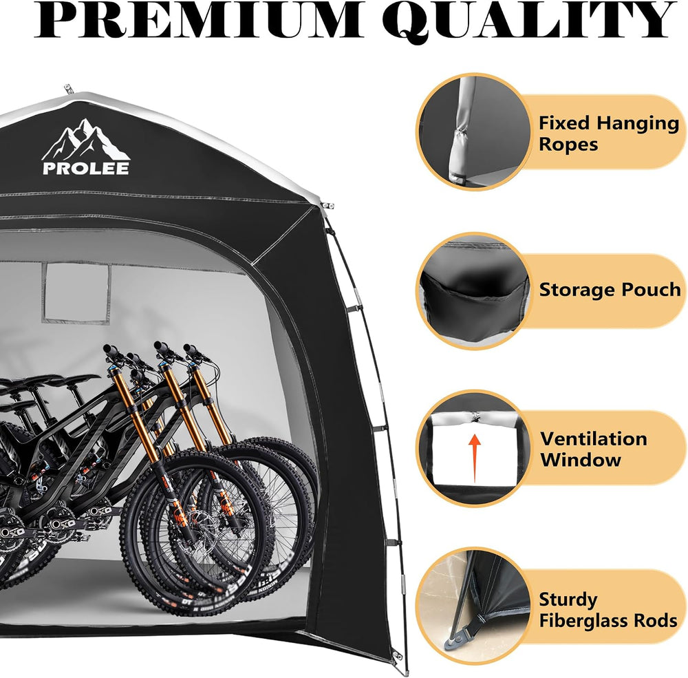 PROLEE Bike Storage Tent for 4-5 Bikes, 7.9 FT Waterproof Outdoor Bike Shed