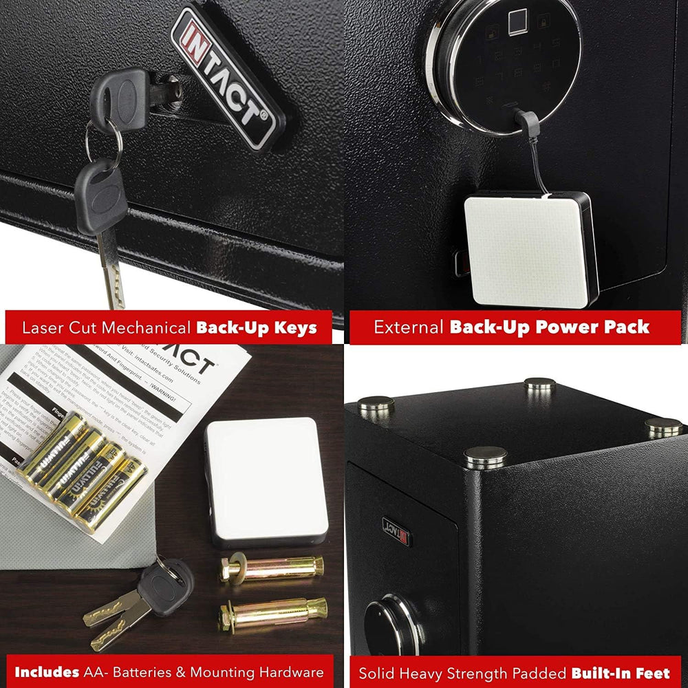 Intact Large Quick Access Biometric Fingerprint Gun Safe With Nex-Gen Full Ke...